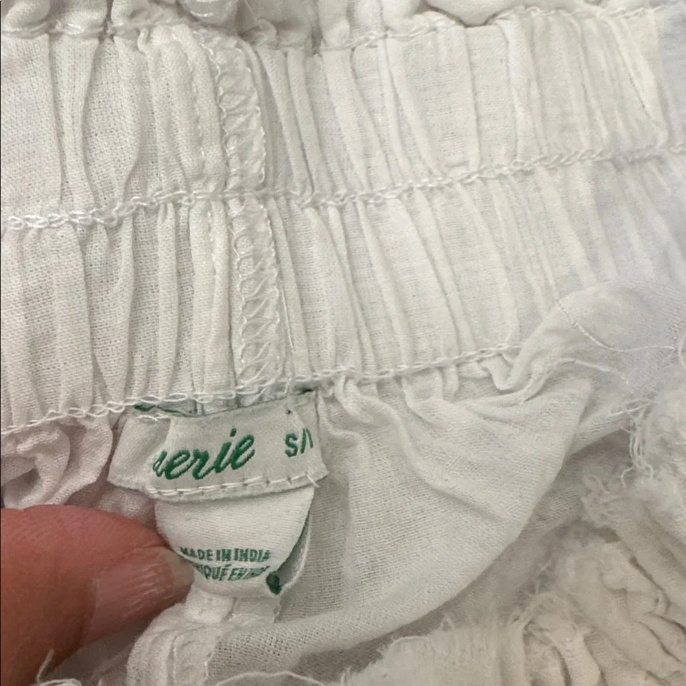 Arie White Lace Tiered Boho Mini Skirt